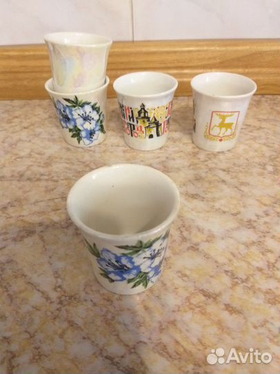 Посуда СССР фарфоровые стопки, конфетница