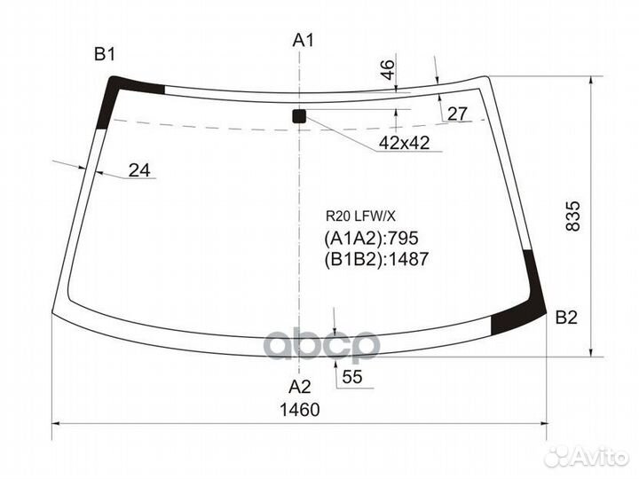Стекло лобовое nissan terrano II/ mistral 3/5D