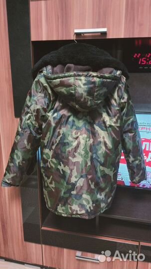Куртка зимняя камуфляж для мальчика 11-13 лет