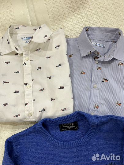 Рубашки Mayoral, Next, брюки р.122
