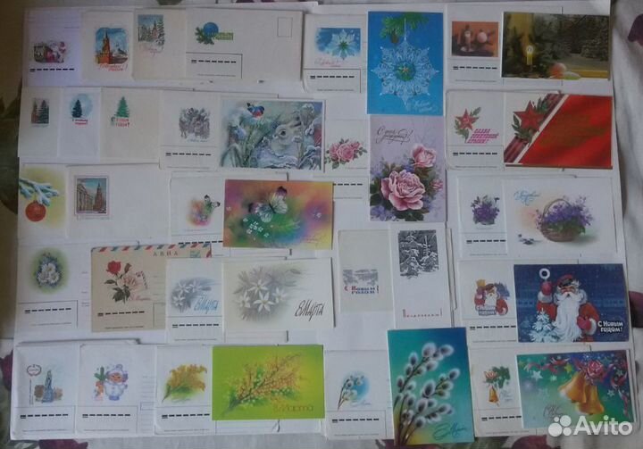 Открытки советские иностранные мини рзные