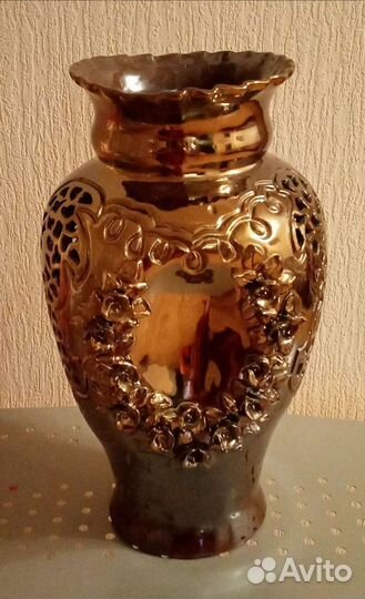 Ваза керамика под перламутром 37 см