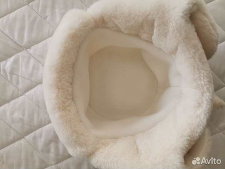 Шапка зимняя из эко меха на флисе