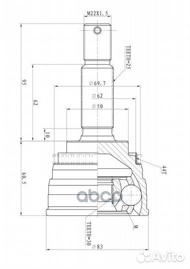 ШРУС наружный hyundai Matrix 1,6L ganz GIK04068