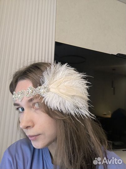 Повязка на голову гэтсби, перья