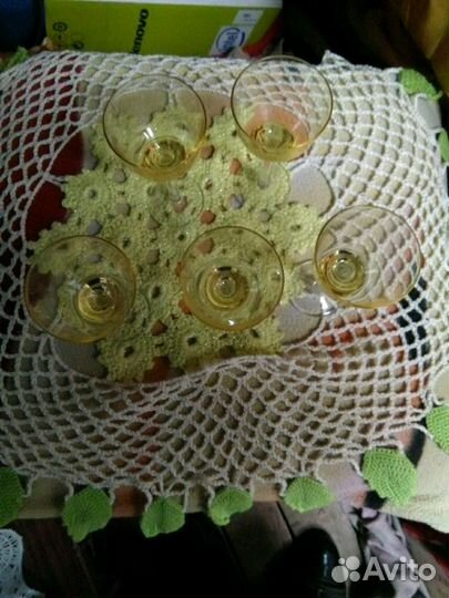 Салфеточка ручная работа СССР винтажные рюмочки
