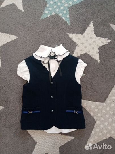 Школьная Форма жилет + блузка