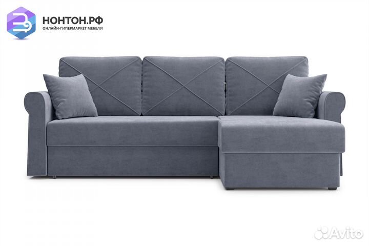 Диван угловой дельфин Лира темно-серый