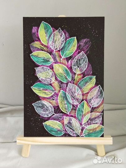 Картина абстракция акрилом, 20*30 см