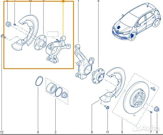 Кулак поворотный правый Renault Kaptur F4RE410