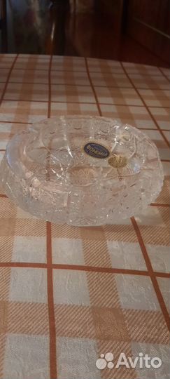 Хрустальная пепельница. Новая. Богемия