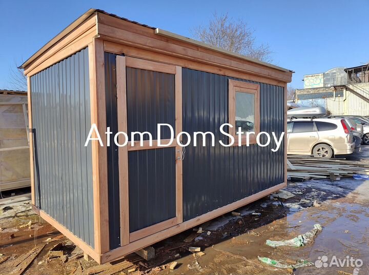 Вагончик бытовка строительная с установкой