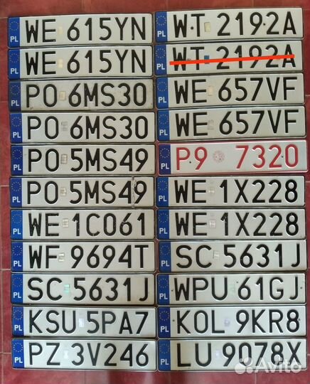 Автомобильные номера европы (рl )