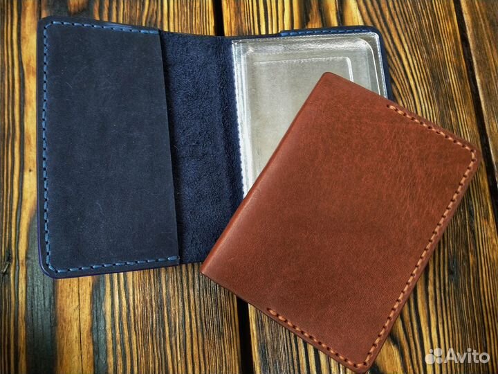 Обложка на автодокументы (кожа, ручная работа)