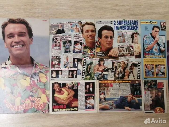 Вырезки и плакат Арнольд Шварценеггер из немецкого