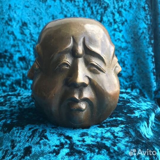 Статуэтка 4 настроения (лица) Будды, бронза,литье