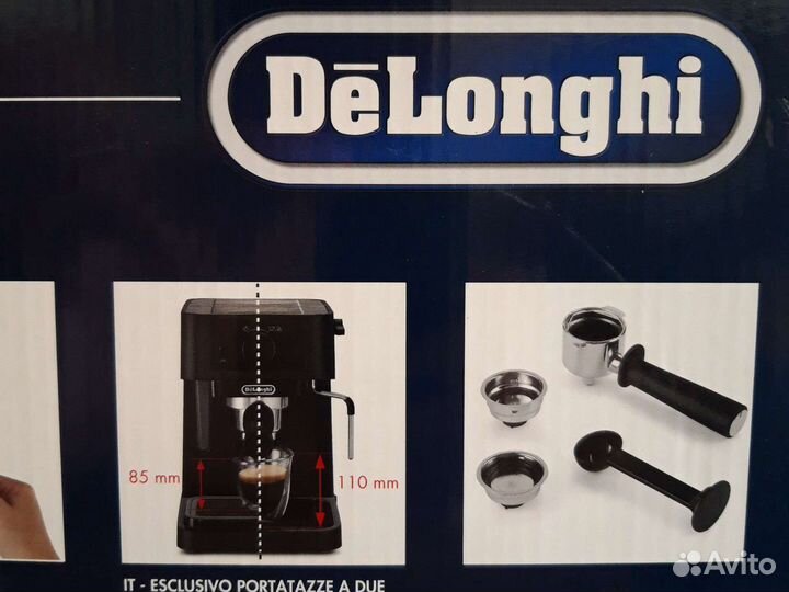 Кофеварка рожковая delonghi ec230.bk
