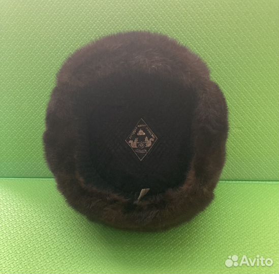 Норковая шапка-ушанка мужская 60 размер бу