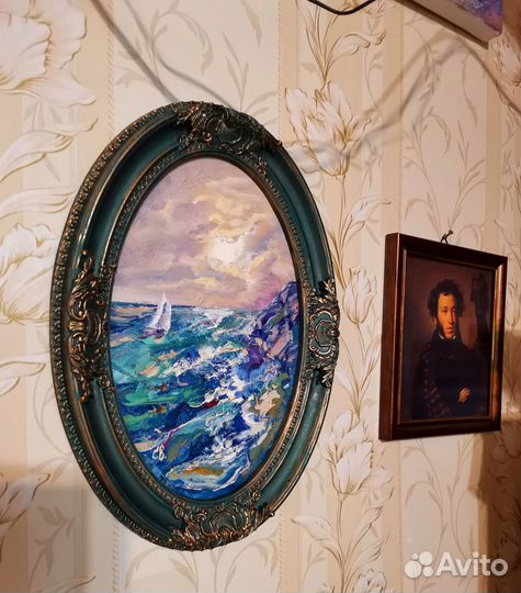 Картина море парус скалы маслом Художник цена пере