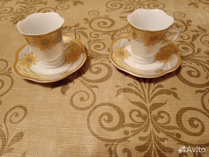 Продаются новые кофейные чашки с блюдцами