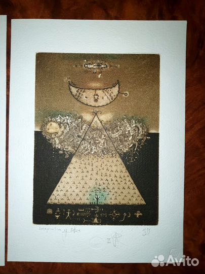 Гравюра офорт Романишин Редкость рисунок экслибрис