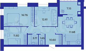 3-к. квартира, 81,4 м², 7/9 эт.