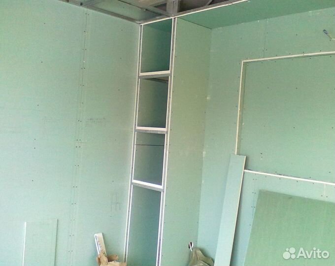Монтаж гипсокартона стены, ниши, потолок перегород