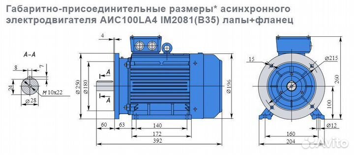 Электродвигатель евростандарта аис 2.2кВт/1500об