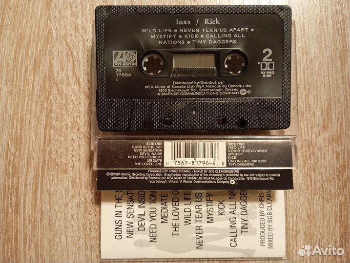 Аудиокассета inxs – Kick, Канада, 1987