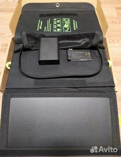 Солнечная складная панель 21w с акб, на рюкзак