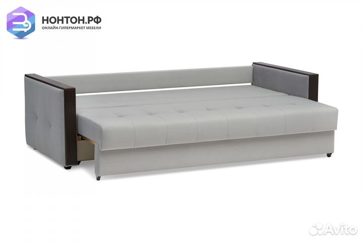 Диван еврокнижка Инсайд 3-х местный серый