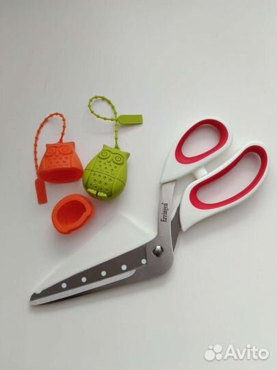 Ножницы для пиццы и ситечко для чая