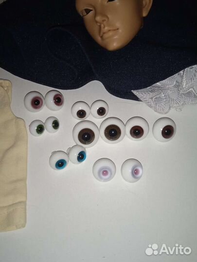 Лот одежды запчасти глаза парик для кукол бжд BJD