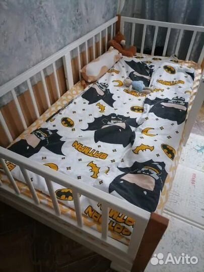 Кроватка с бортиком для малыша берёза Лисенок