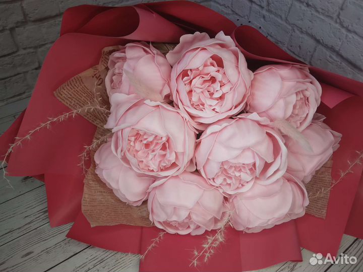 Букет из мыльных цветов,пионы,цветы