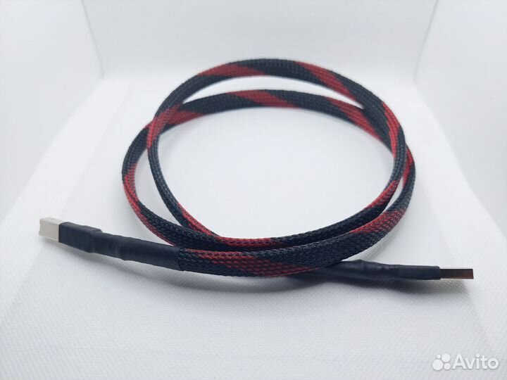 Кабель USB A-B для цап\DAC посеребрённая моножила