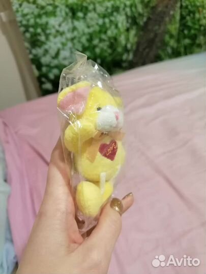 Мягкая игрушка заяц жёлтая love новая зайчик