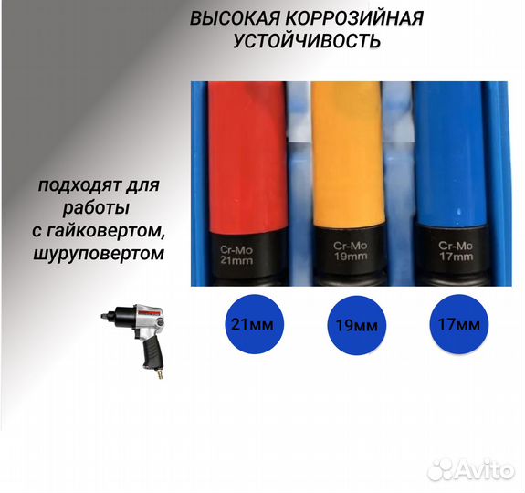 Набор головок тонкостенных