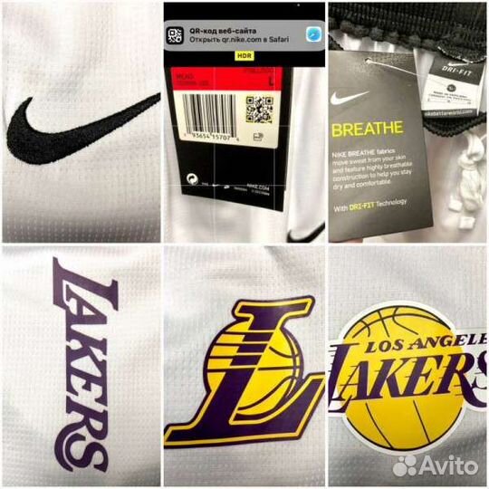 Шорты N1ke Lakers Найк Лейкерз