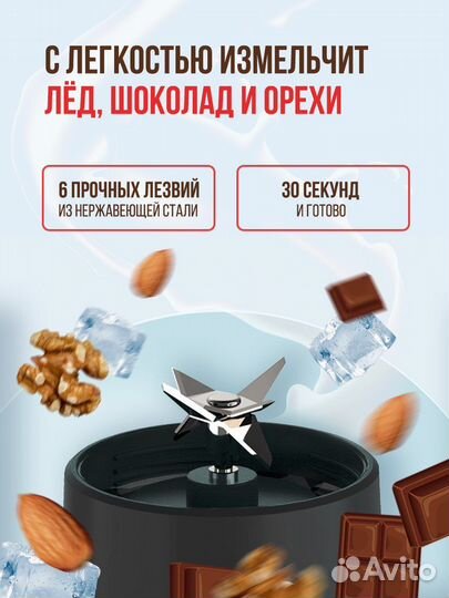 Портативный блендер для смузи беспроводной миксер