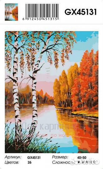 Картина по номерам 40x50 Осенние березки