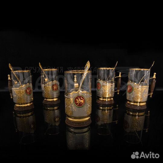 Подстаканник золотой подарочный Татарстан