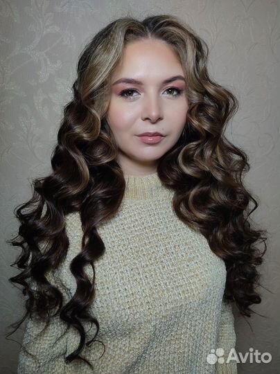 Макияж локоны причёски полный образ в 4 руки