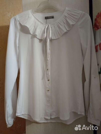 Белая нарядная женская блузка 42-44, S
