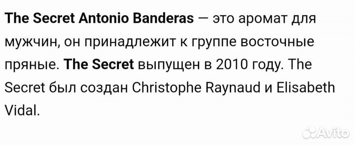 Antonio Banderas The Secret 100 мл