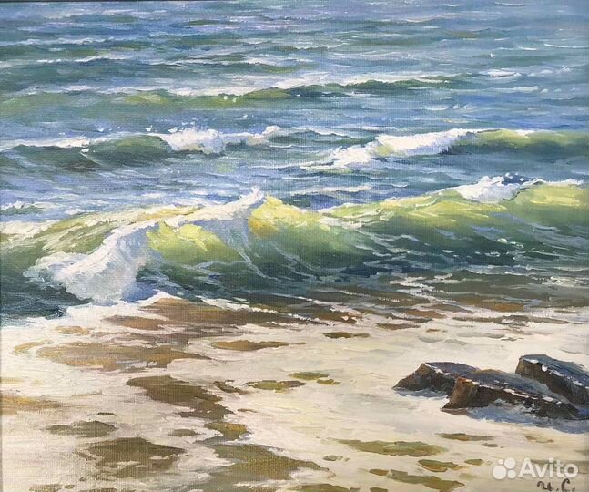 Картина маслом на холсте море