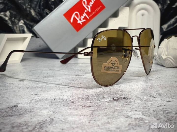 Очки Ray Ban Aviator коричневые