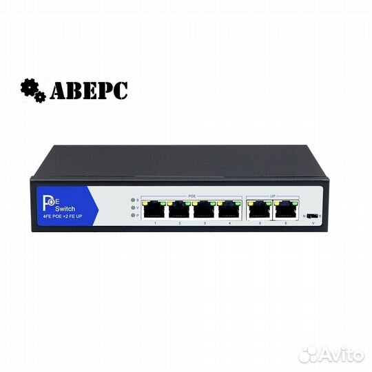 Коммутатор с poe 4+2 Аверс AV-P1004-2EL