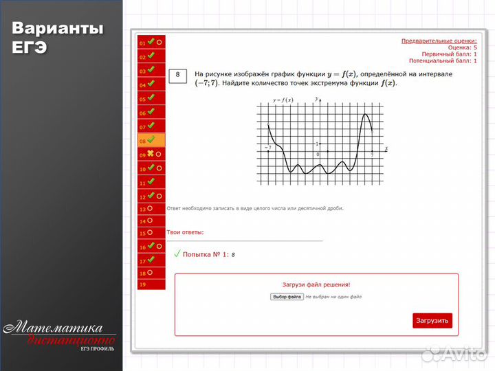 Репетитор по математике ЕГЭ профиль