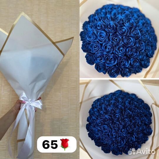 Букет роз из атласных ленточек